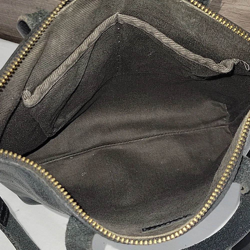 Madewell Small Black Leather Tote Crossbody Bag